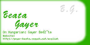 beata gayer business card